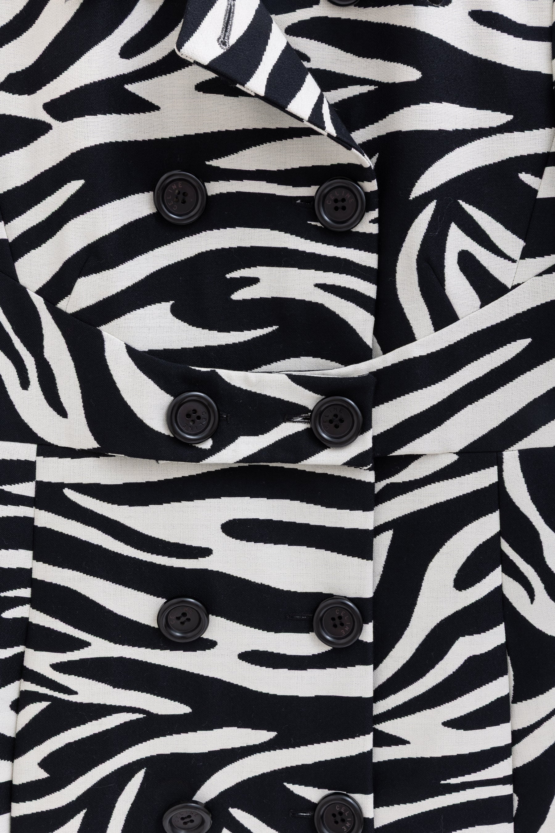 Zebra Print Wool Peacoat