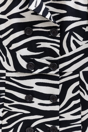 Zebra Print Wool Peacoat