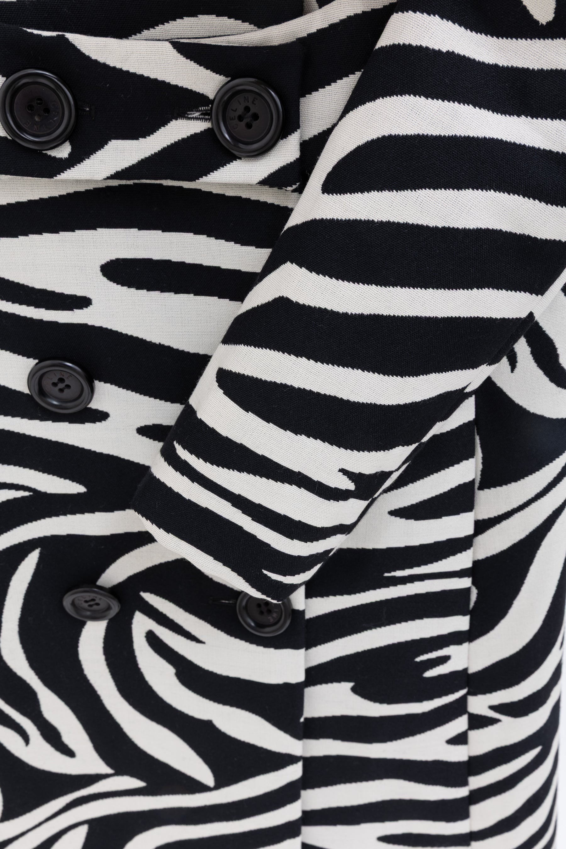 Zebra Print Wool Peacoat