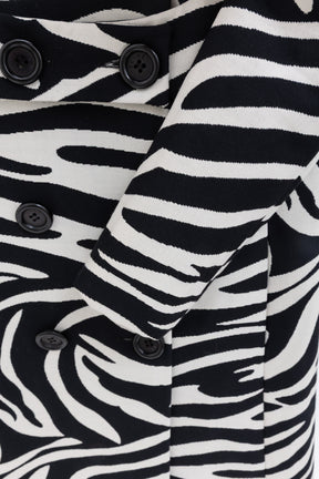Zebra Print Wool Peacoat