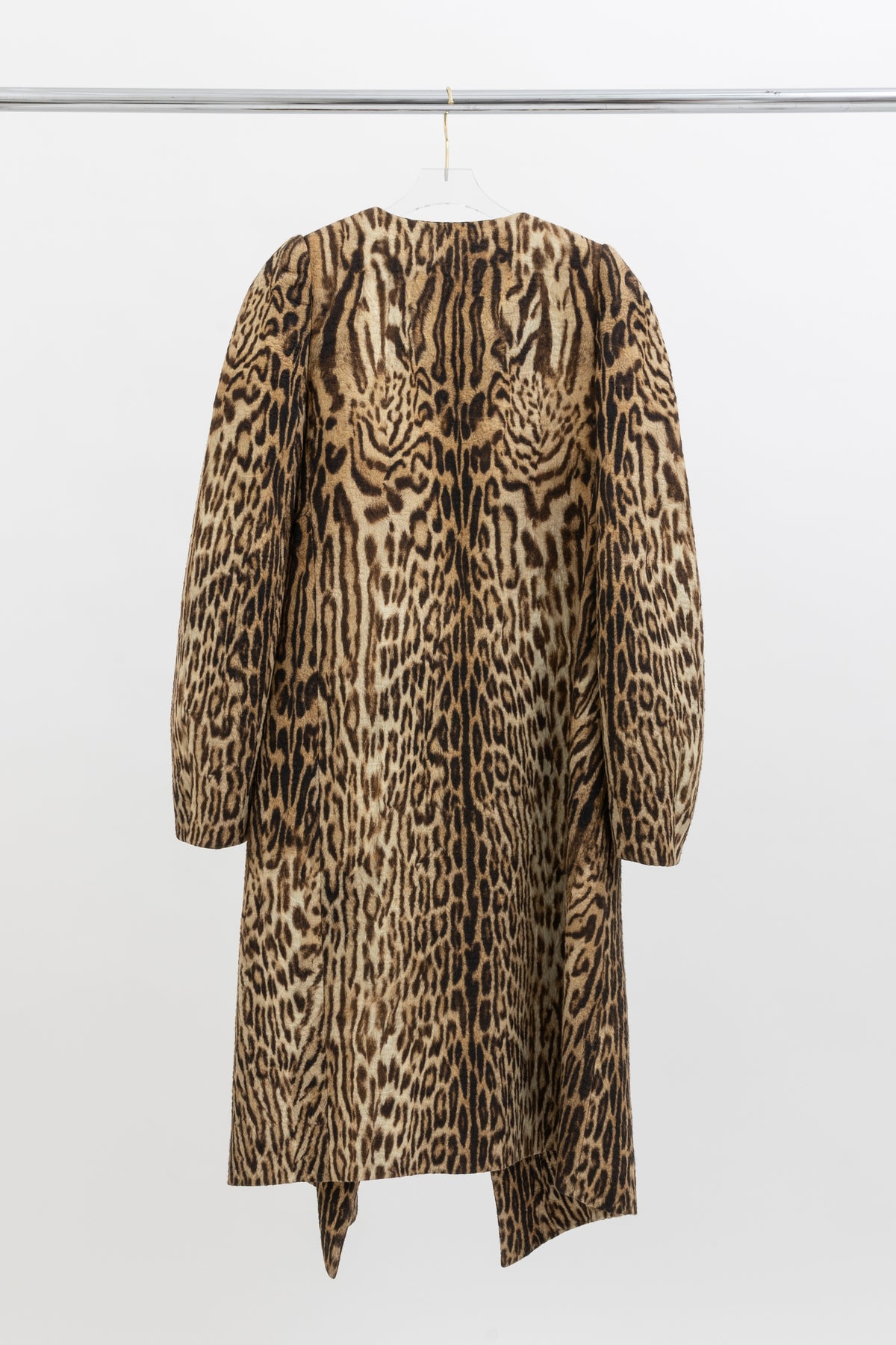 Leopard Collarless Coat