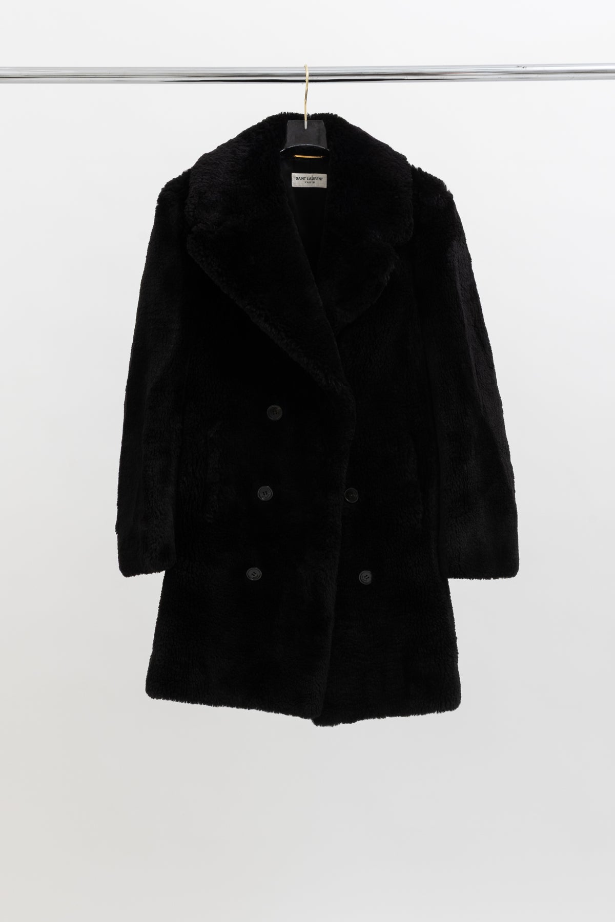 Faux Fur Double Breasted Coat
