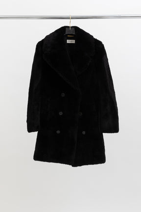 Faux Fur Double Breasted Coat
