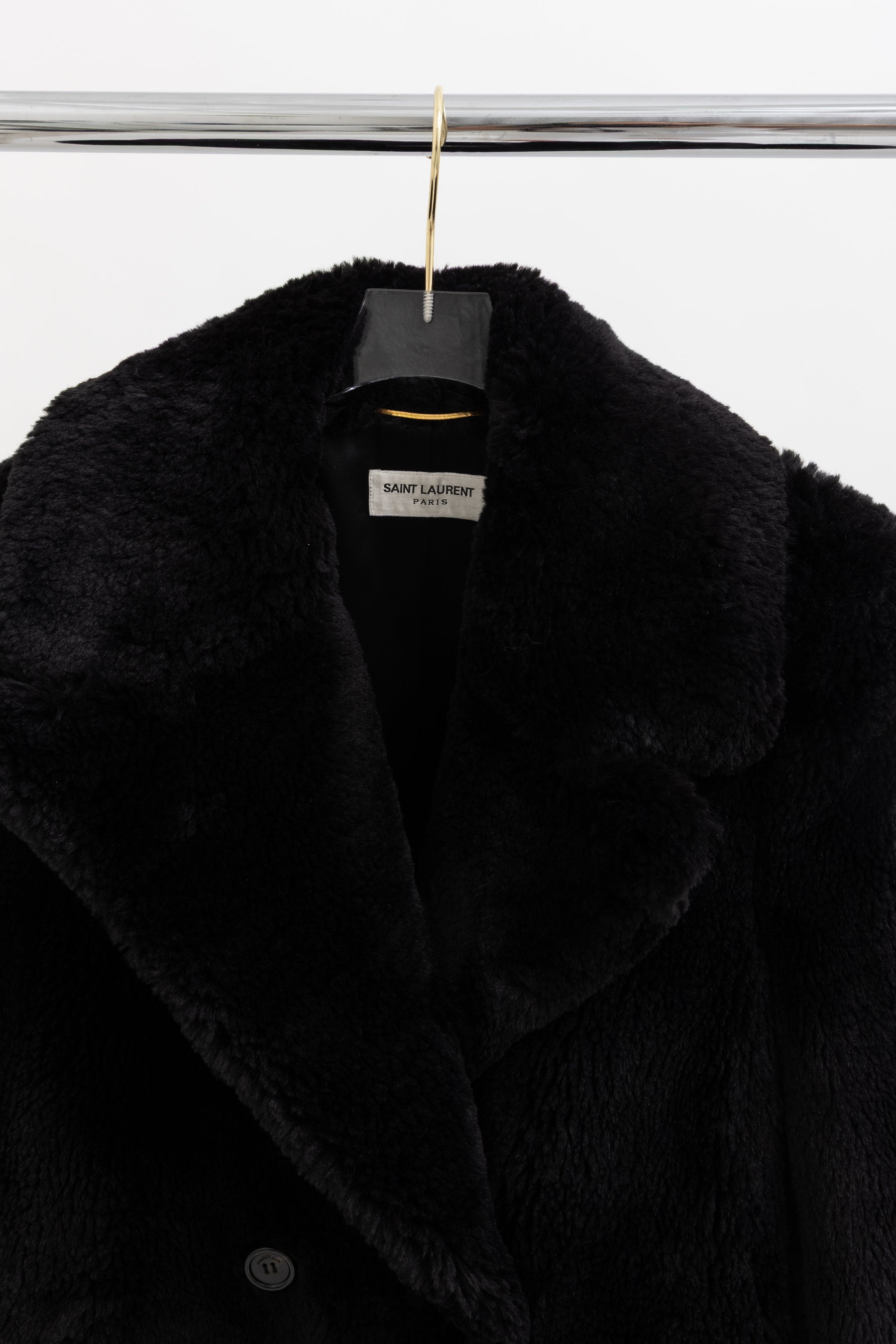Faux Fur Double Breasted Coat