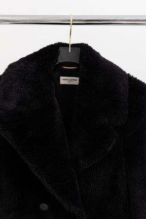 Faux Fur Double Breasted Coat