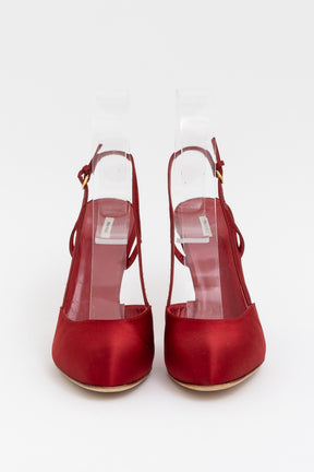 Satin Slingback Heels