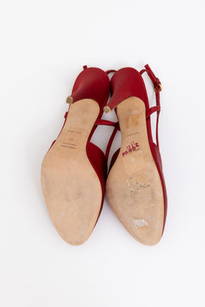 Satin Slingback Heels