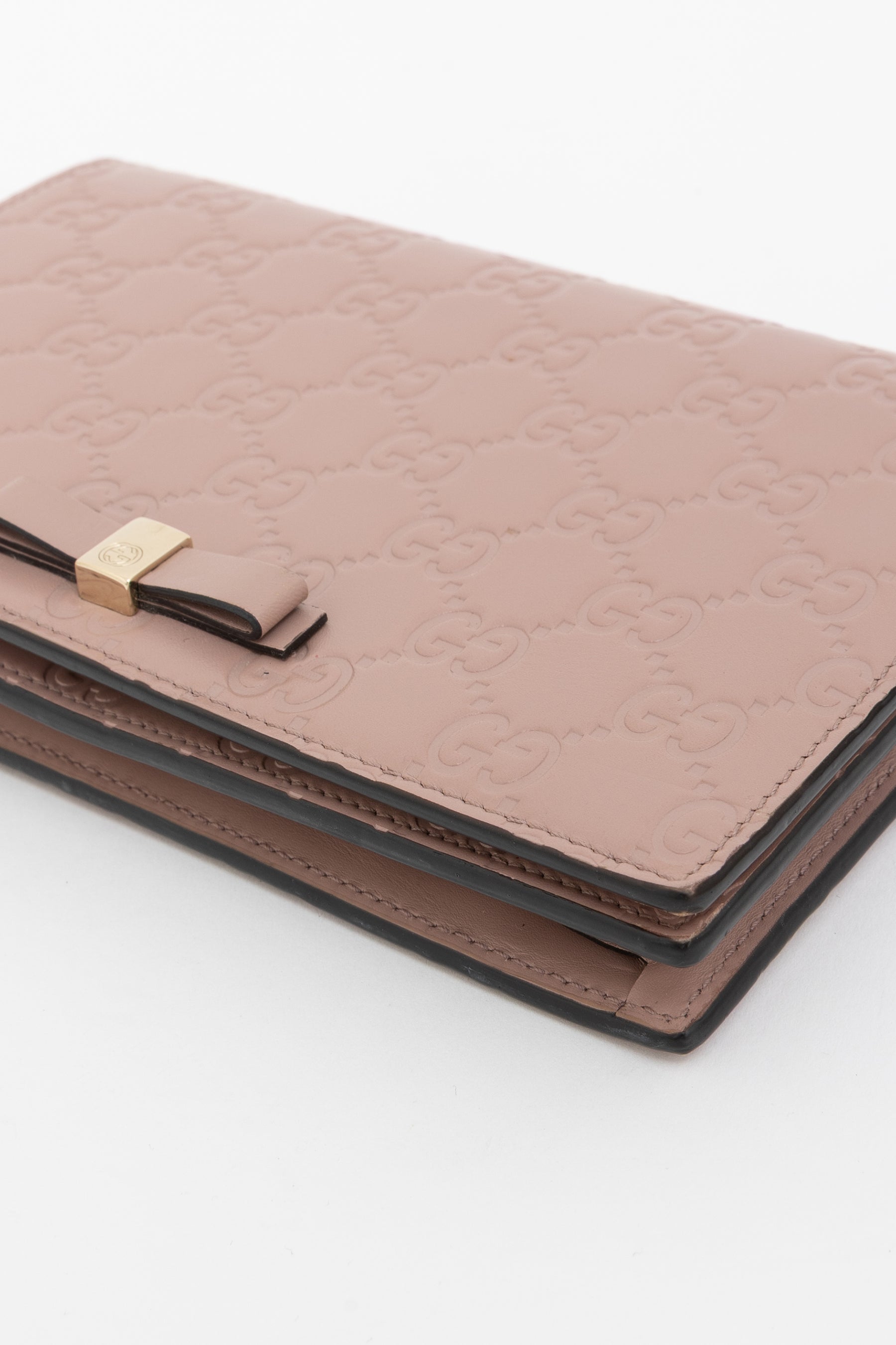 Guccissima Bow Flap Wallet on Chain