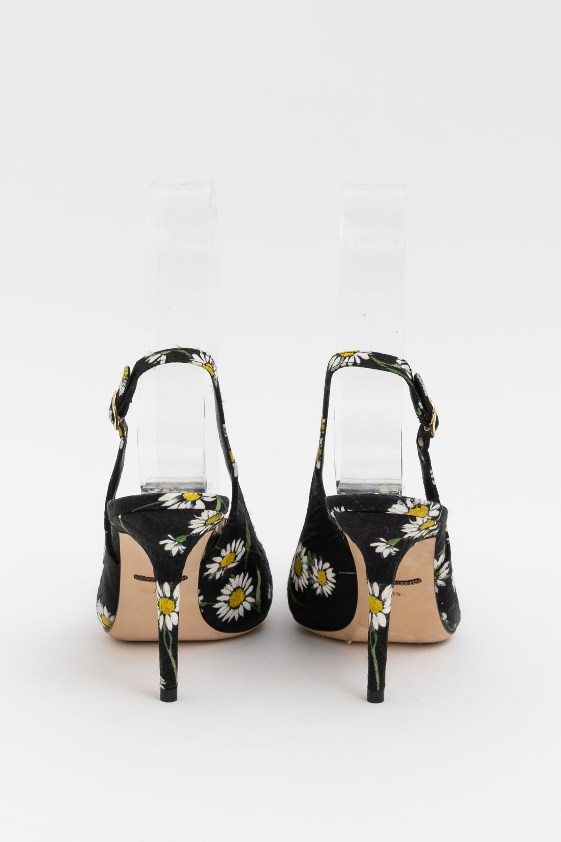 Brocade and Crystal Embellished Slingback Sandals