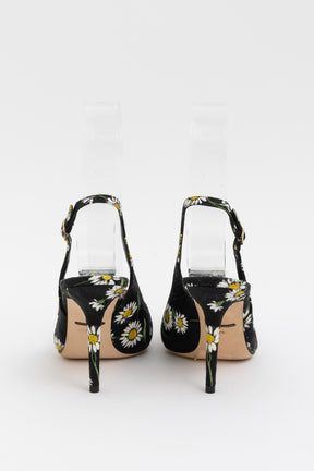 Brocade and Crystal Embellished Slingback Sandals