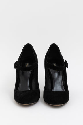 Crystal Embellished Heel Mary Jane Pumps