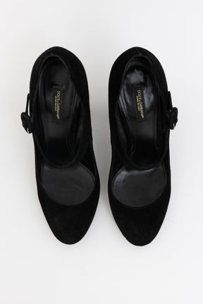 Crystal Embellished Heel Mary Jane Pumps