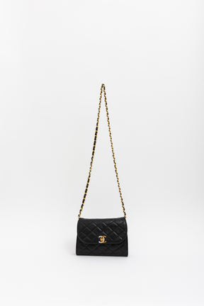 Vintage Quilted Two-Tone Logo Shoulder Bag