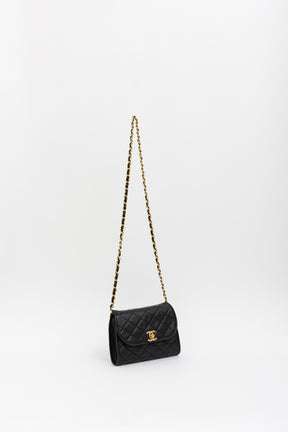 Vintage Quilted Two-Tone Logo Shoulder Bag
