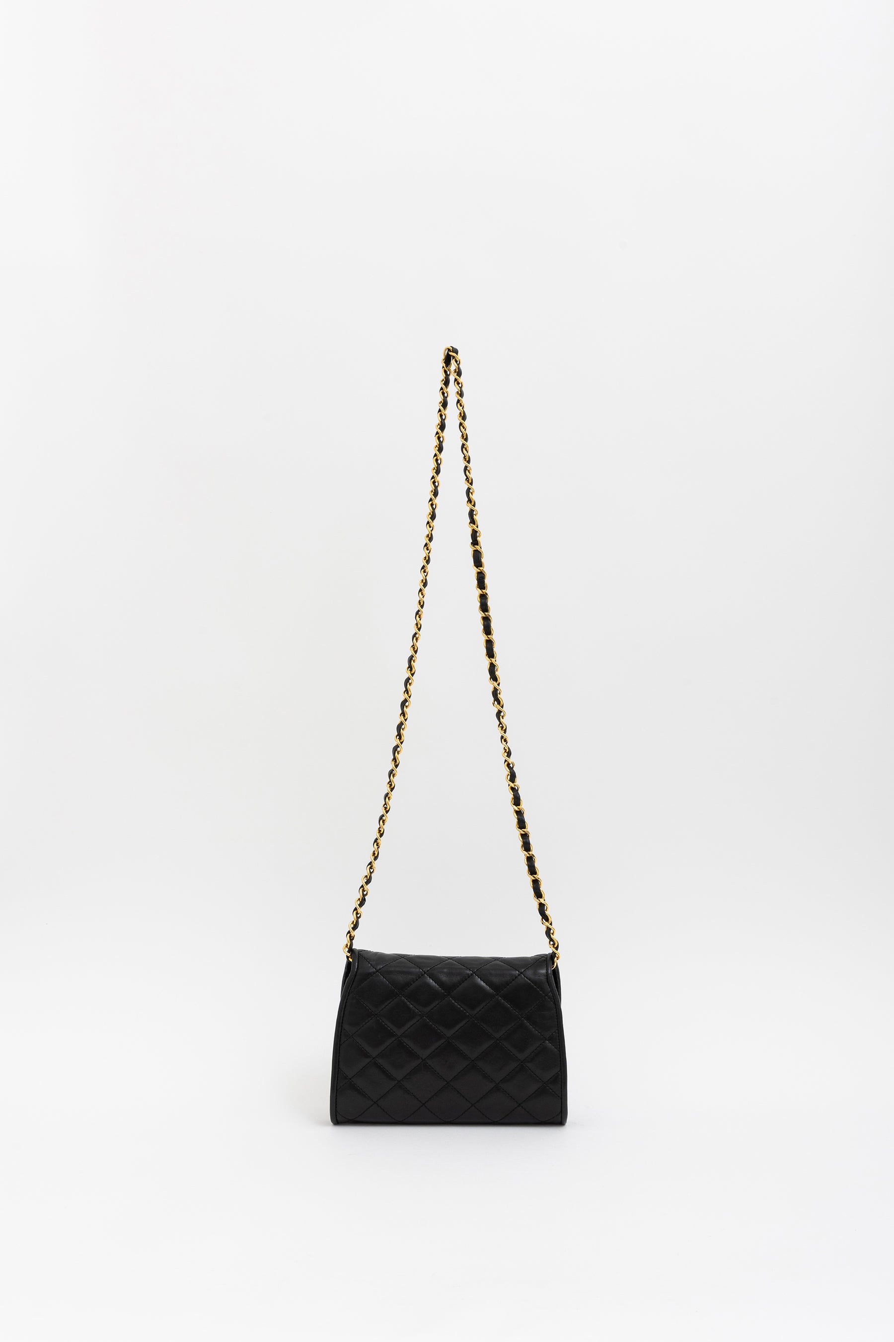 Vintage Quilted Two-Tone Logo Shoulder Bag