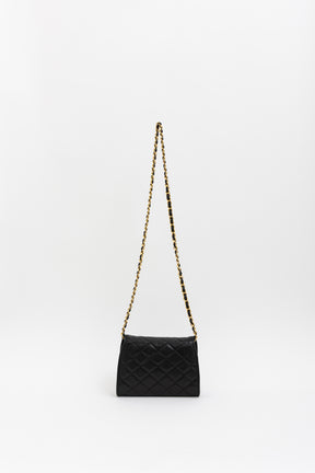 Vintage Quilted Two-Tone Logo Shoulder Bag
