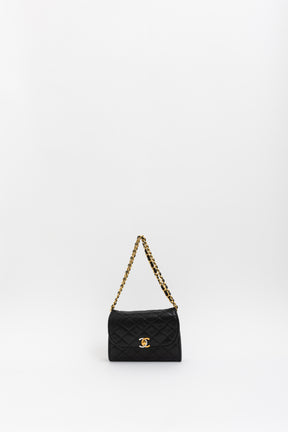 Vintage Quilted Two-Tone Logo Shoulder Bag