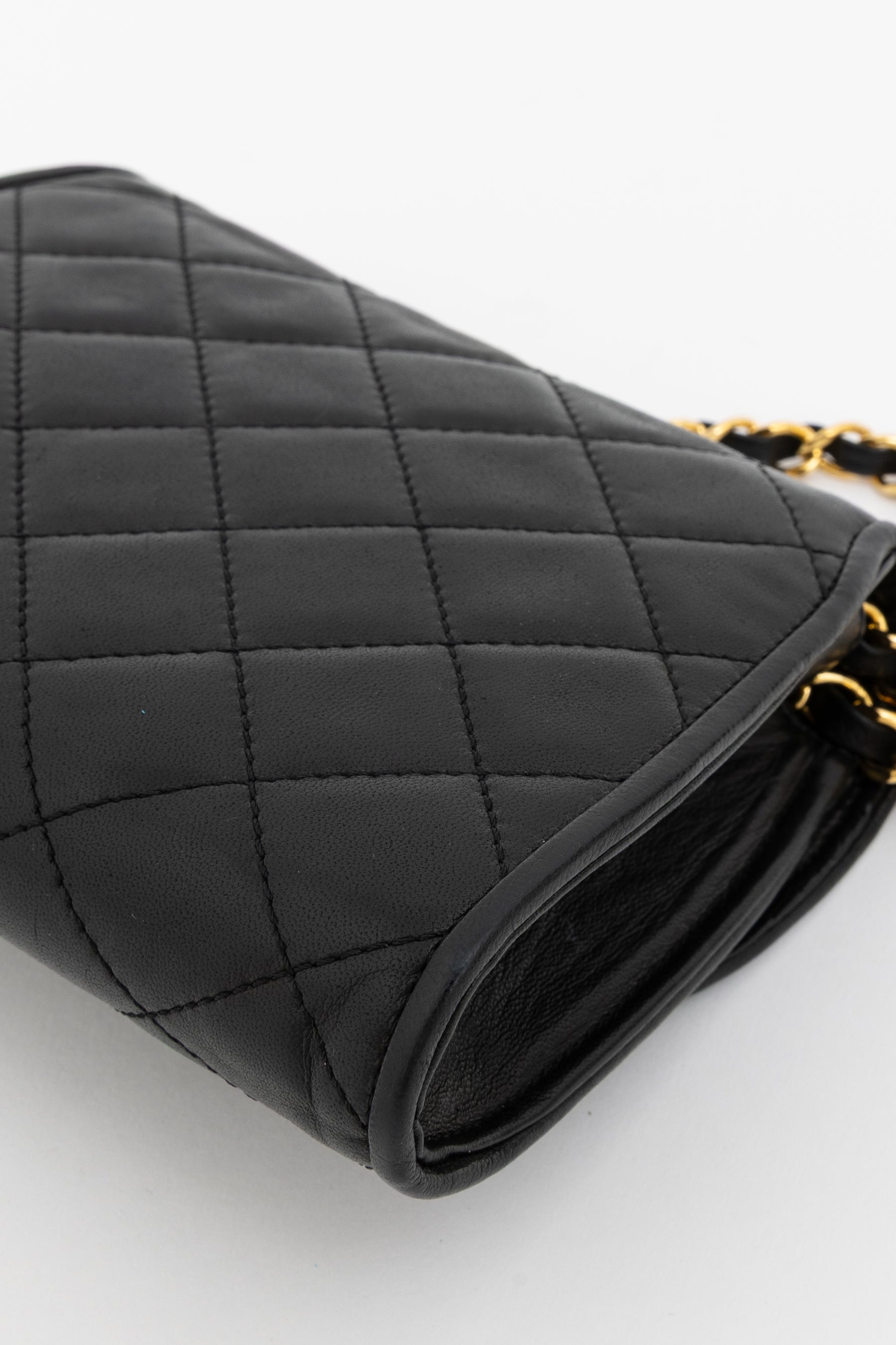 Vintage Quilted Two-Tone Logo Shoulder Bag