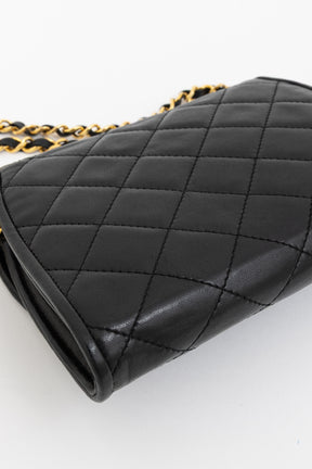 Vintage Quilted Two-Tone Logo Shoulder Bag