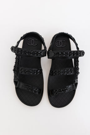 Interlocking CC Logo Slingback Sandals