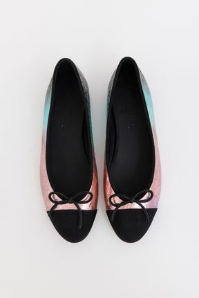 Métiers d'art Rainbow Metallic Crinkled Ballet Flats