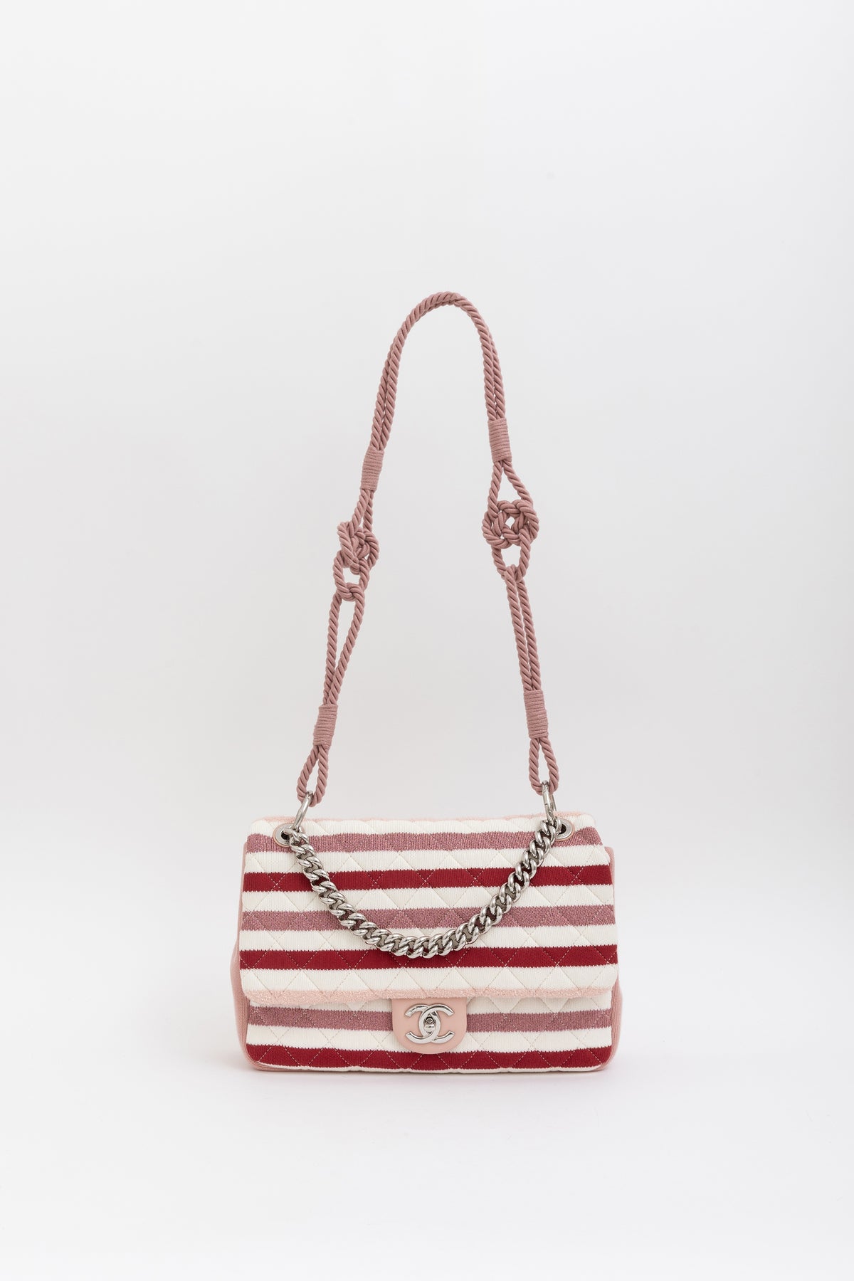 Stripe Jersey and Rope Flap Bag