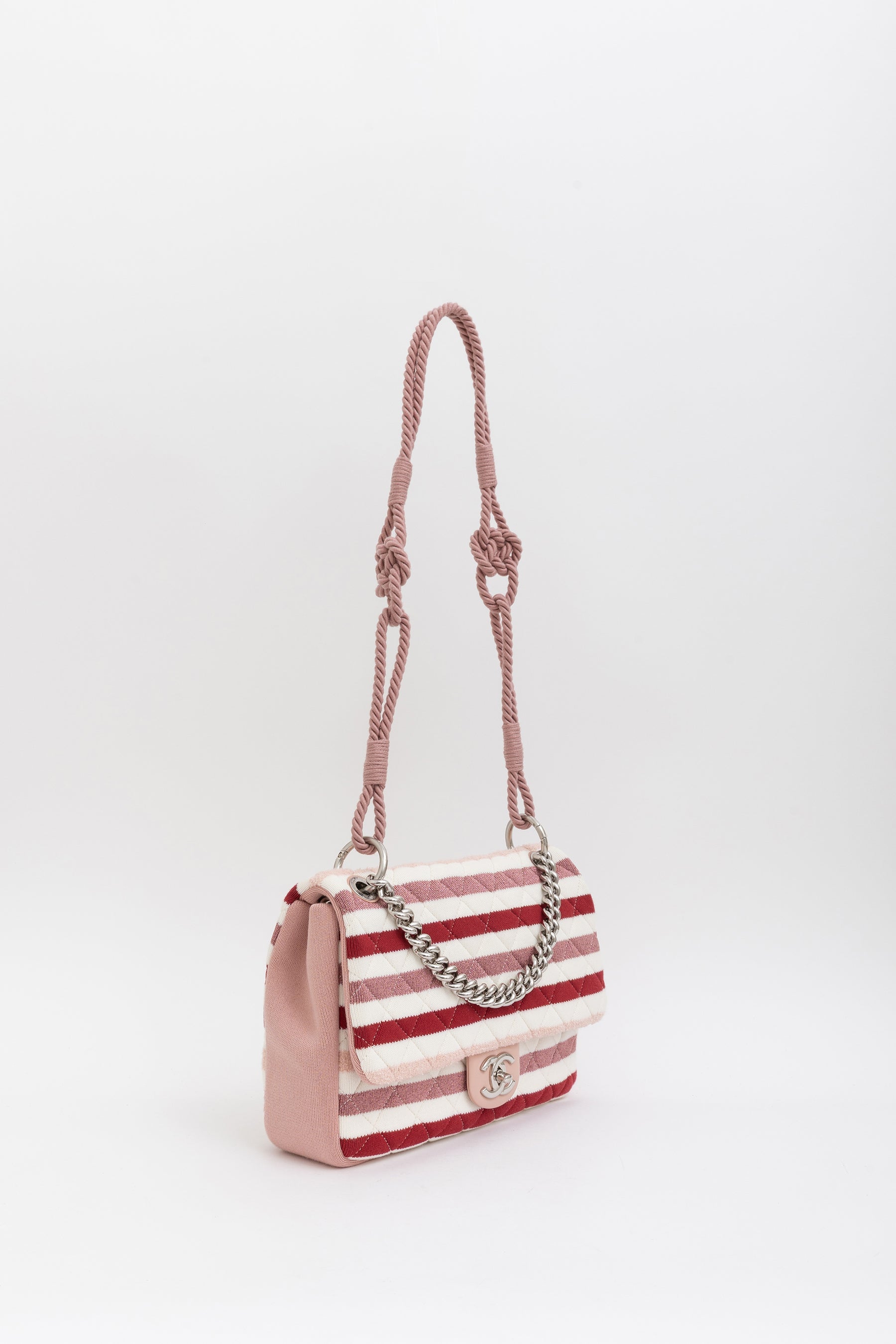 Stripe Jersey and Rope Flap Bag