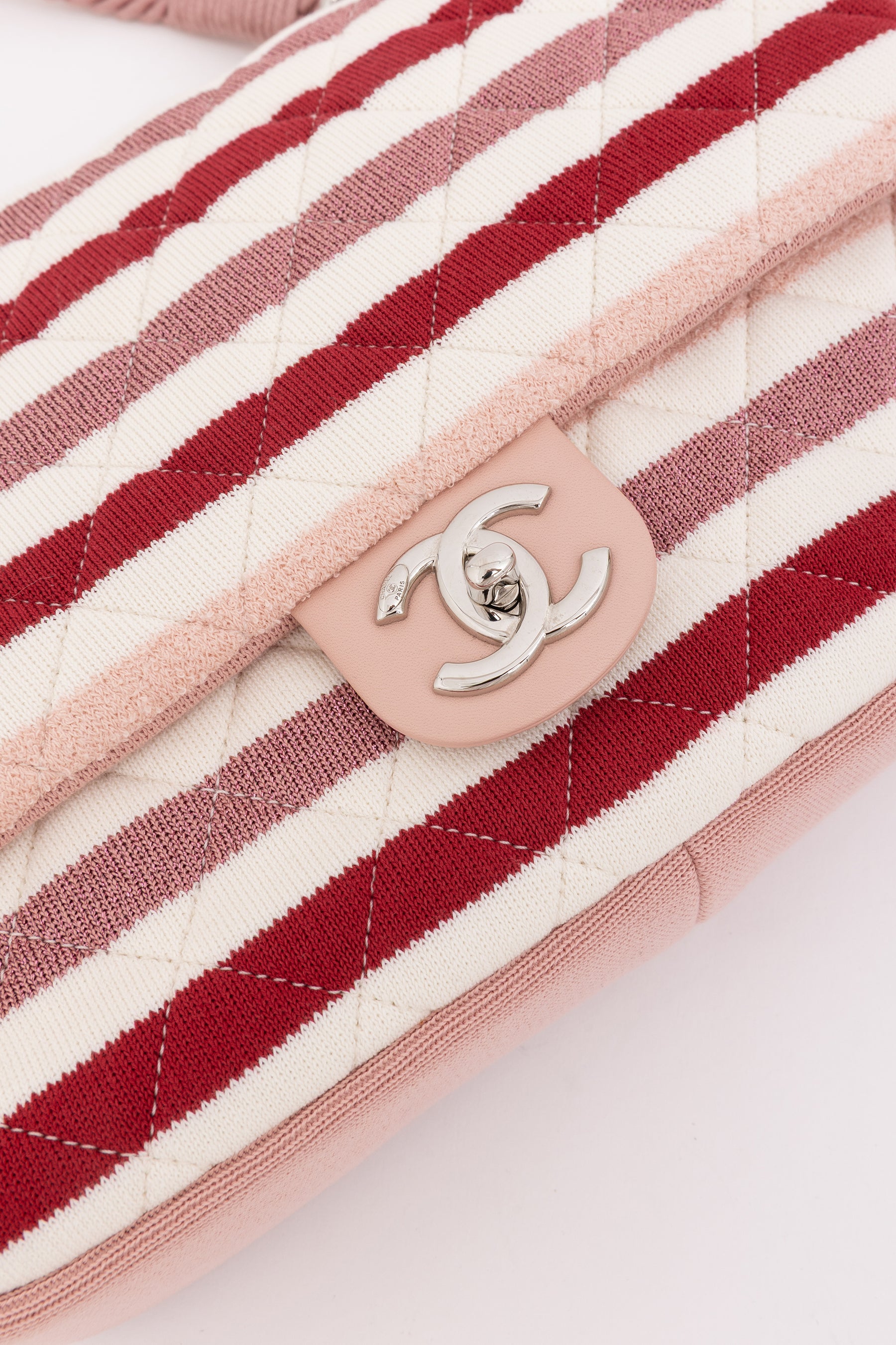 Stripe Jersey and Rope Flap Bag