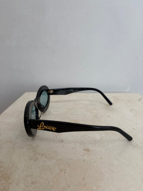 Loewe Black Oval Logo Arm Sunglasses