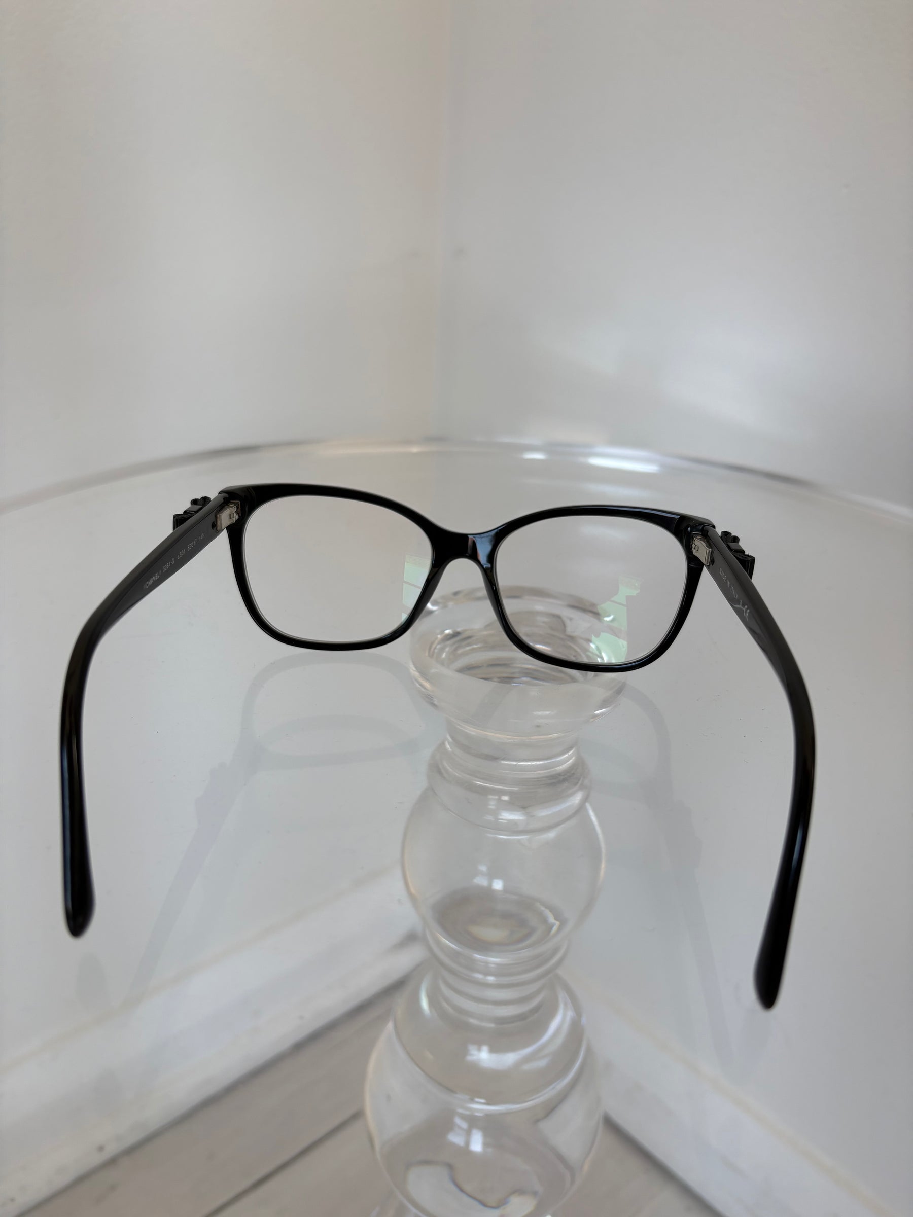 Chanel Black Bow Logo Arm Optical Glasses