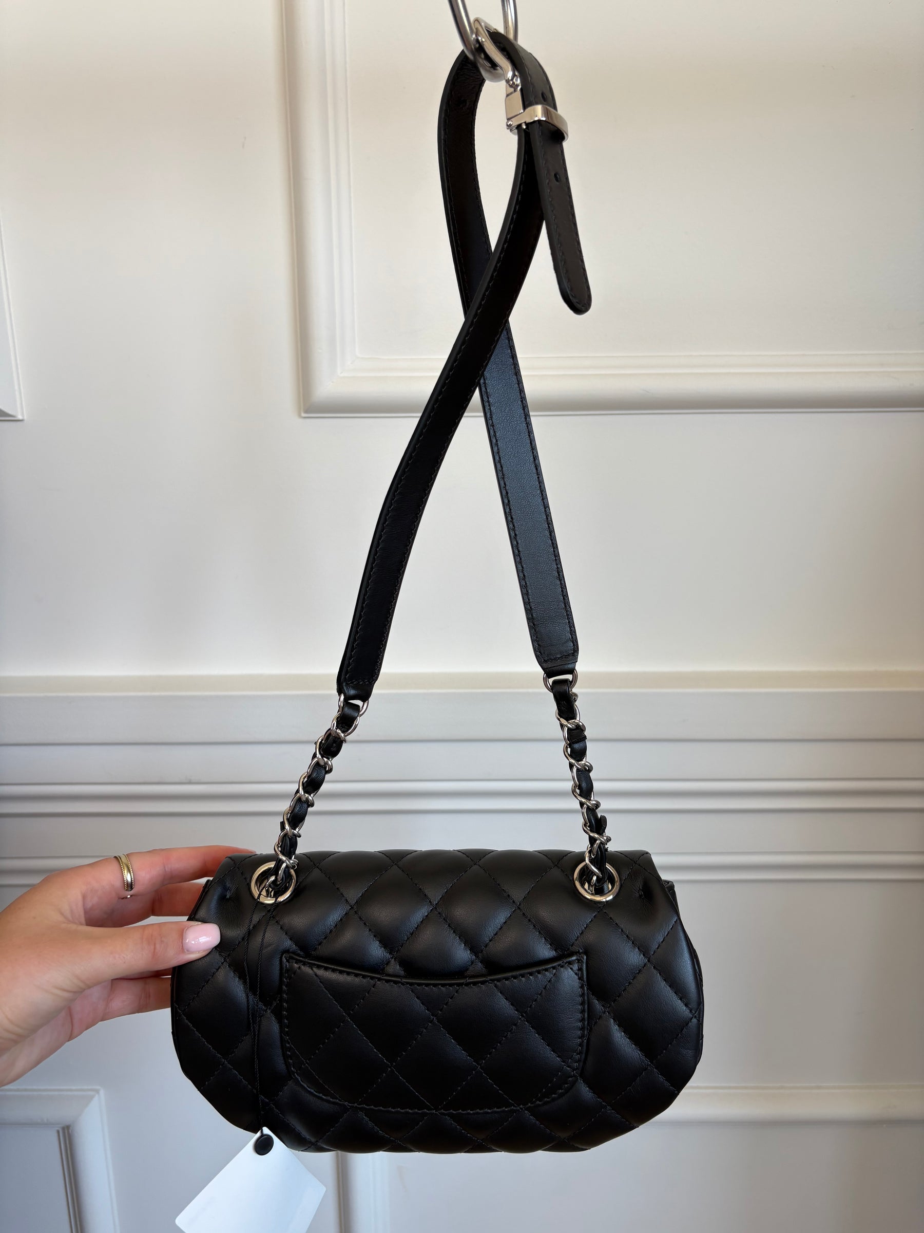 Chanel Black Leather Uniform Belt Bag