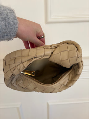 Bottega Veneta Beige Intrecciato Leather Mini Jodie Bag
