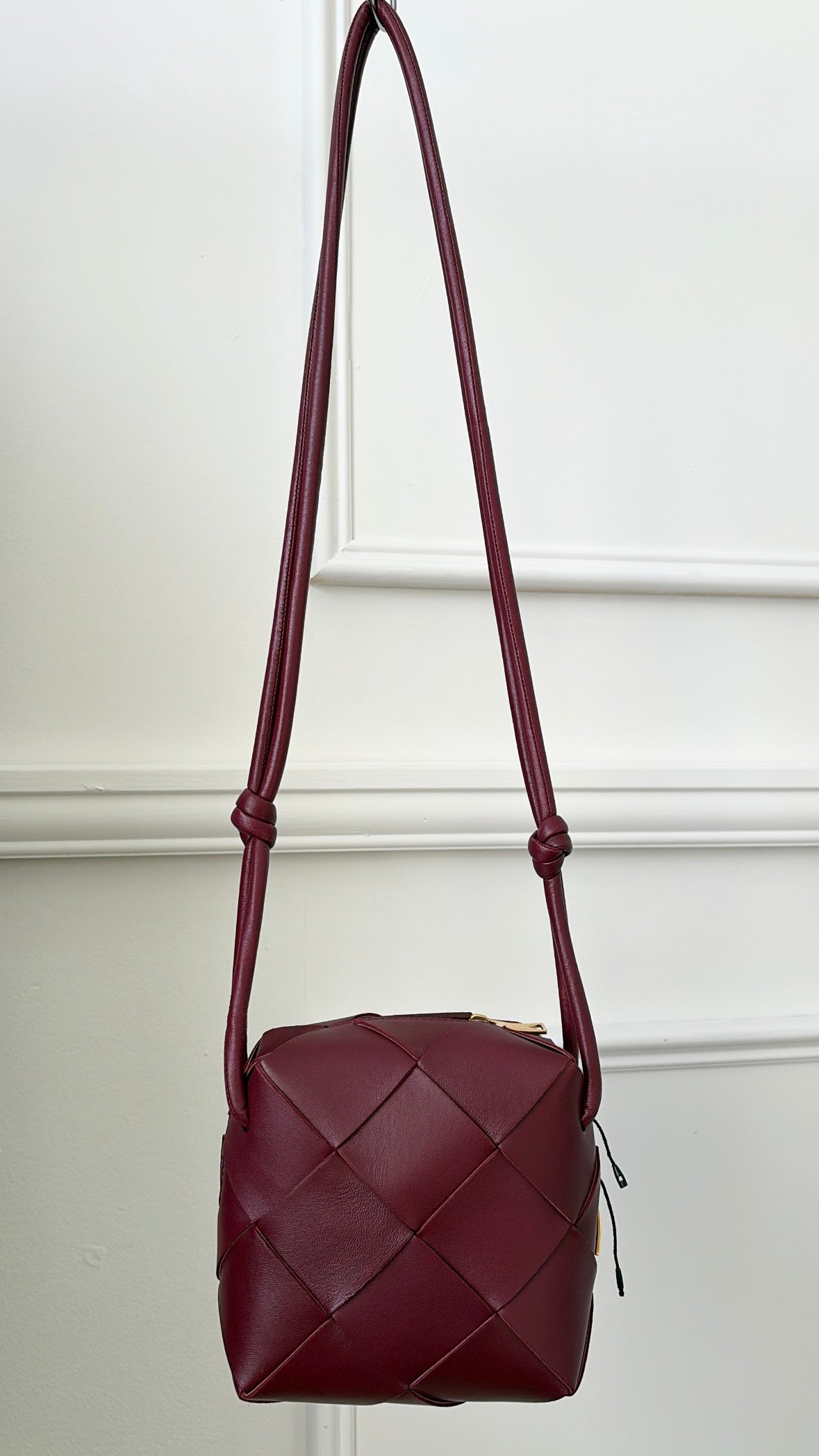 Bottega Veneta Maxi Intrecciato Mini Cassette Camera Bag In Merlot