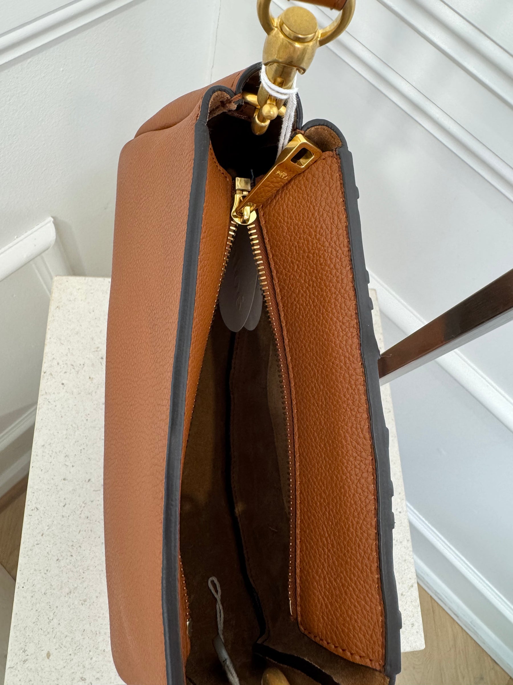 Chloe Tan Leather Marcie Shoulder Bag