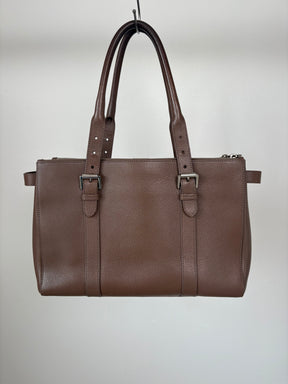 Mulberry Taupe Leather Double Zip Bayswater Tote