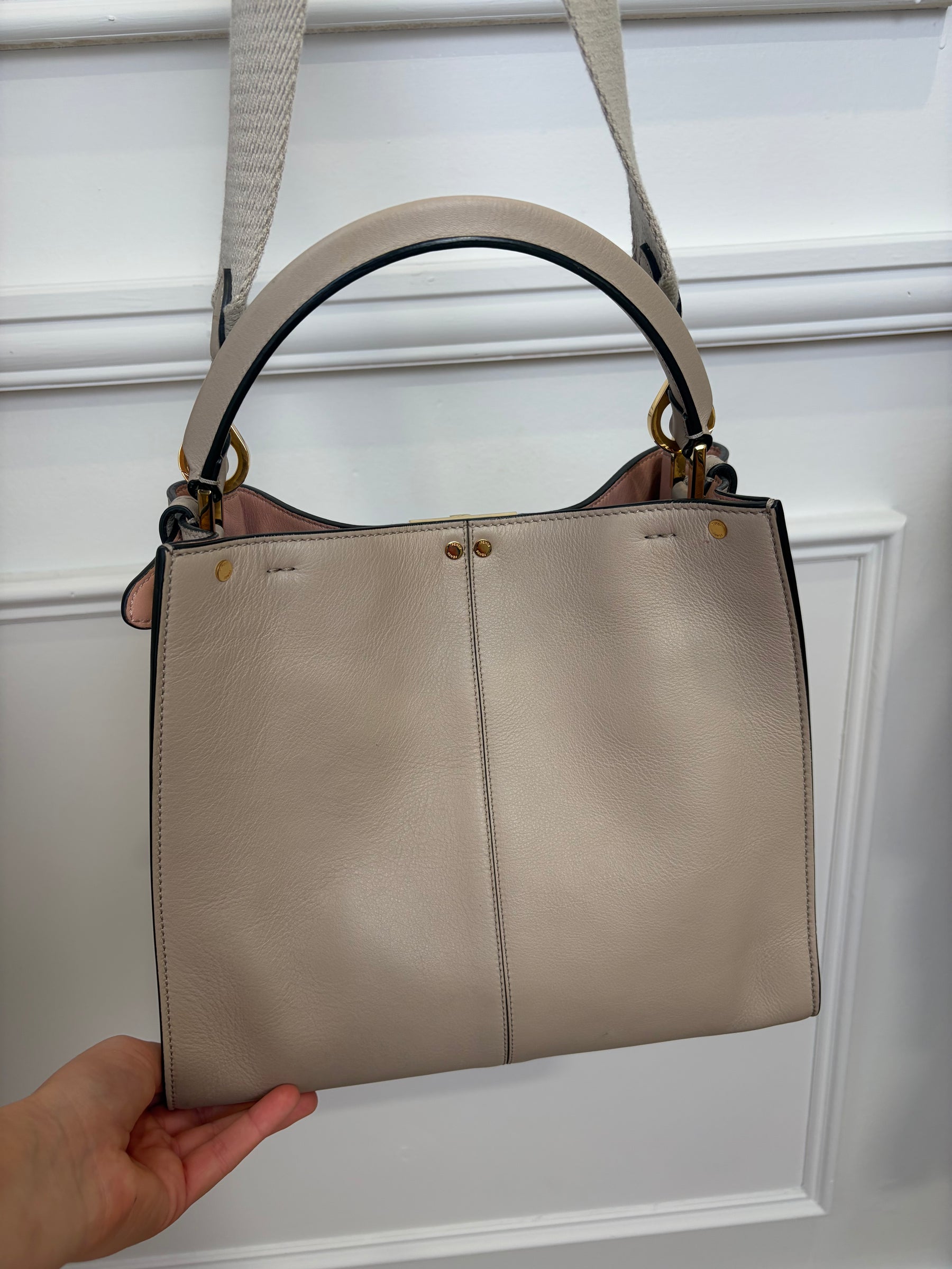 Fendi Stone Leather Peekaboo X-Lite Bag
