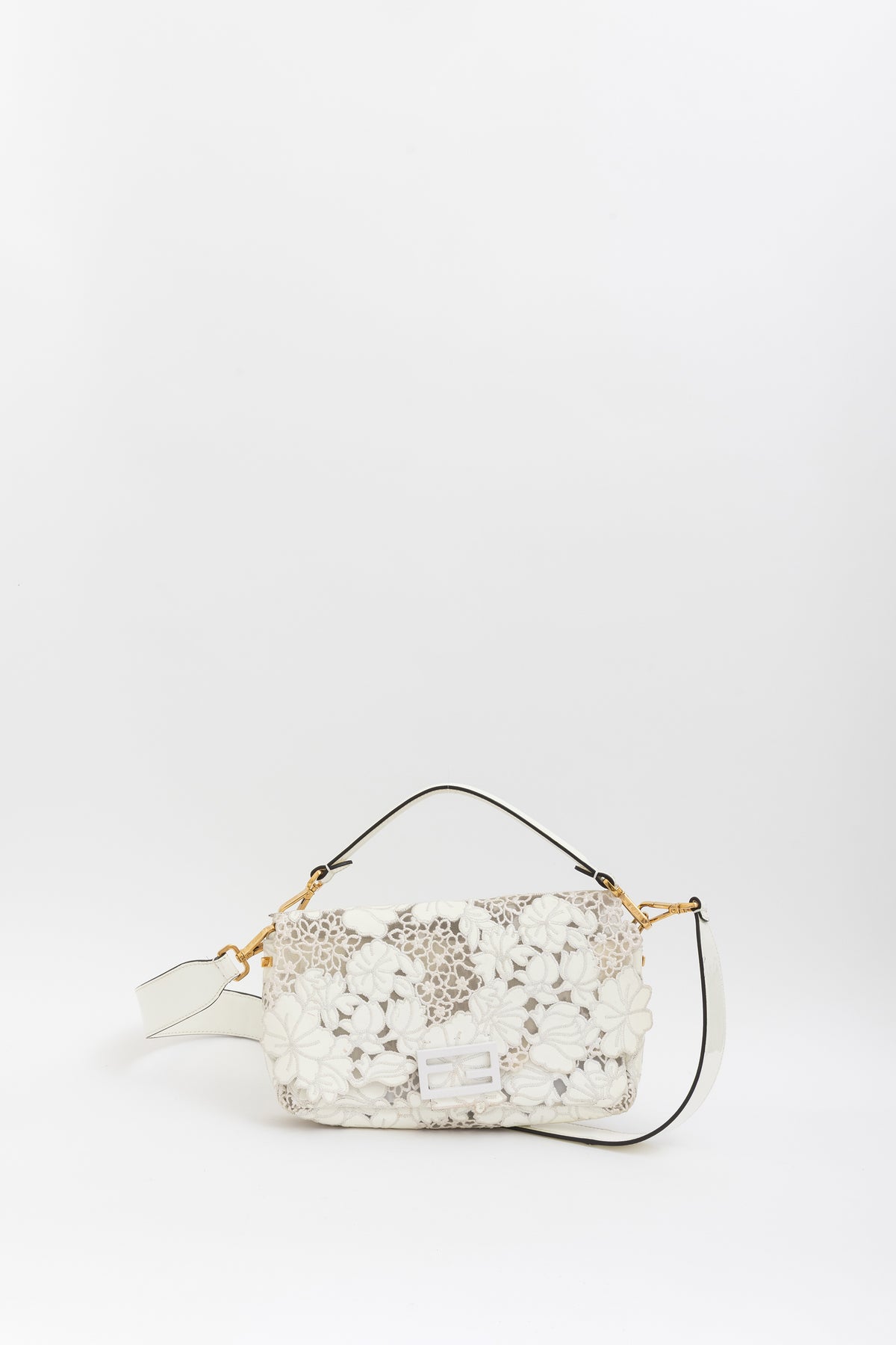 Embroidered Lace Baguette Bag