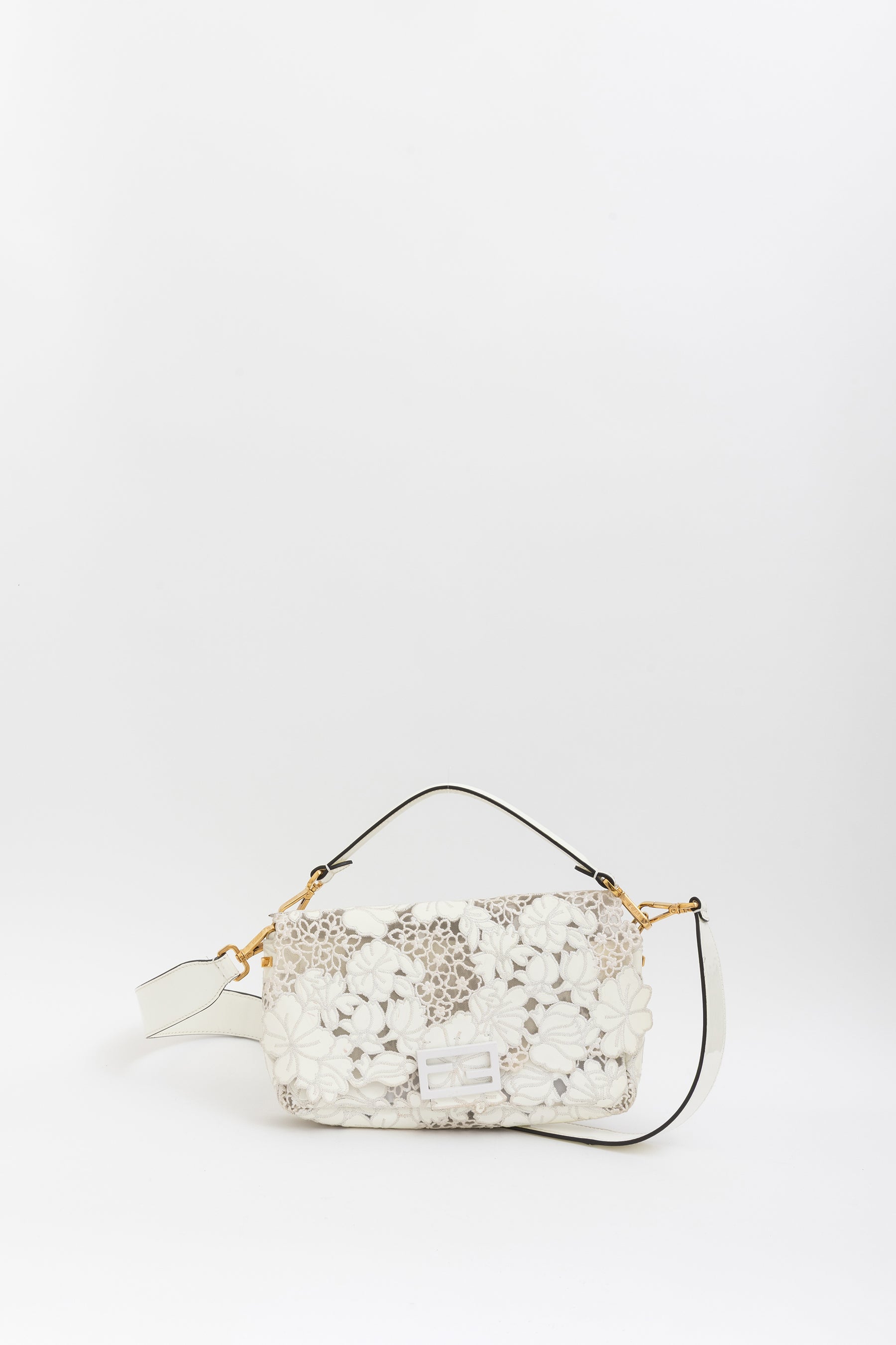 Embroidered Lace Baguette Bag