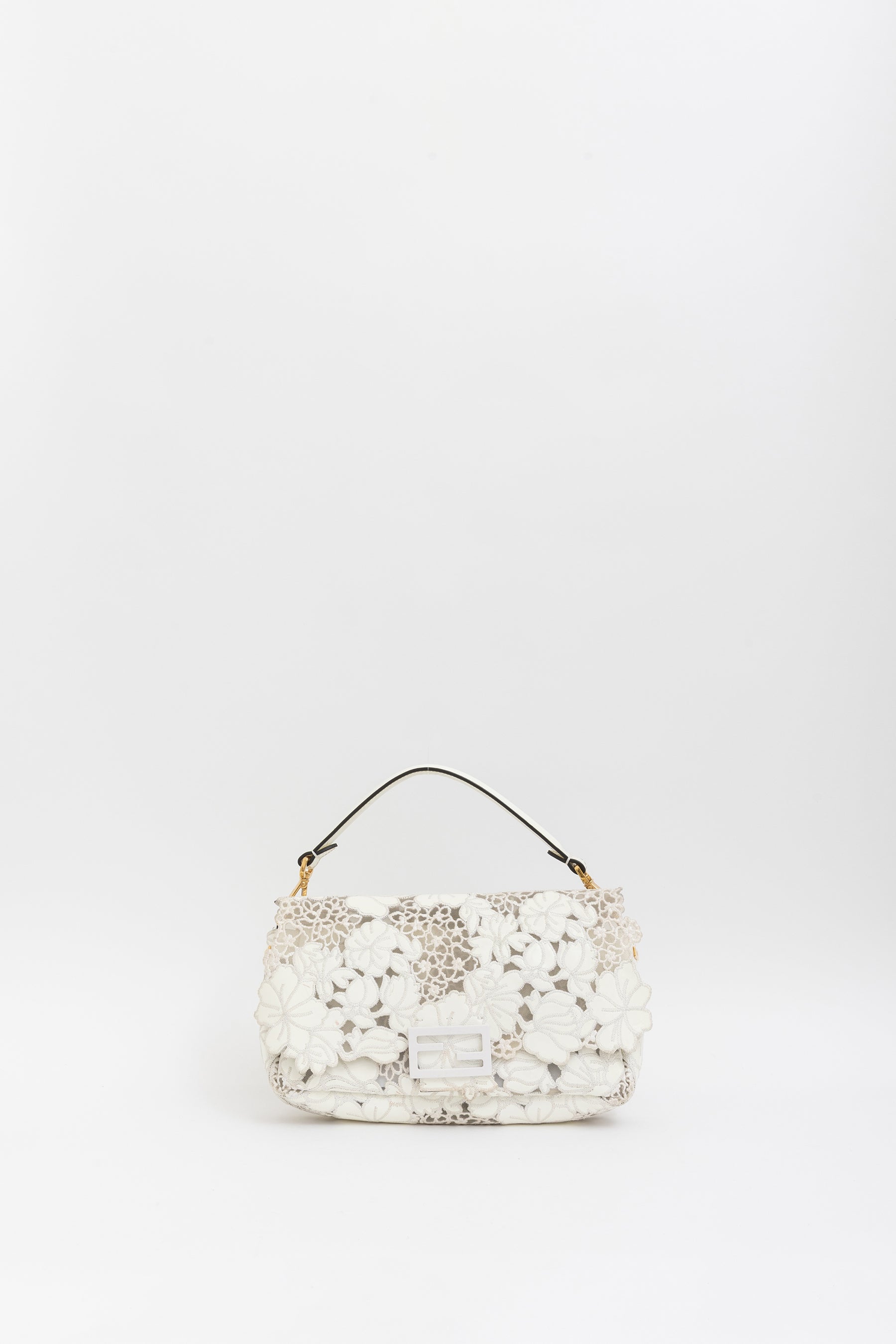 Embroidered Lace Baguette Bag