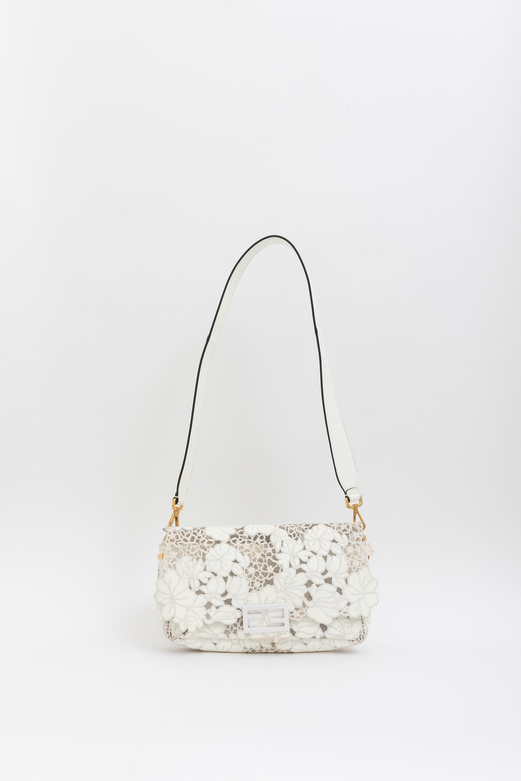 Embroidered Lace Baguette Bag