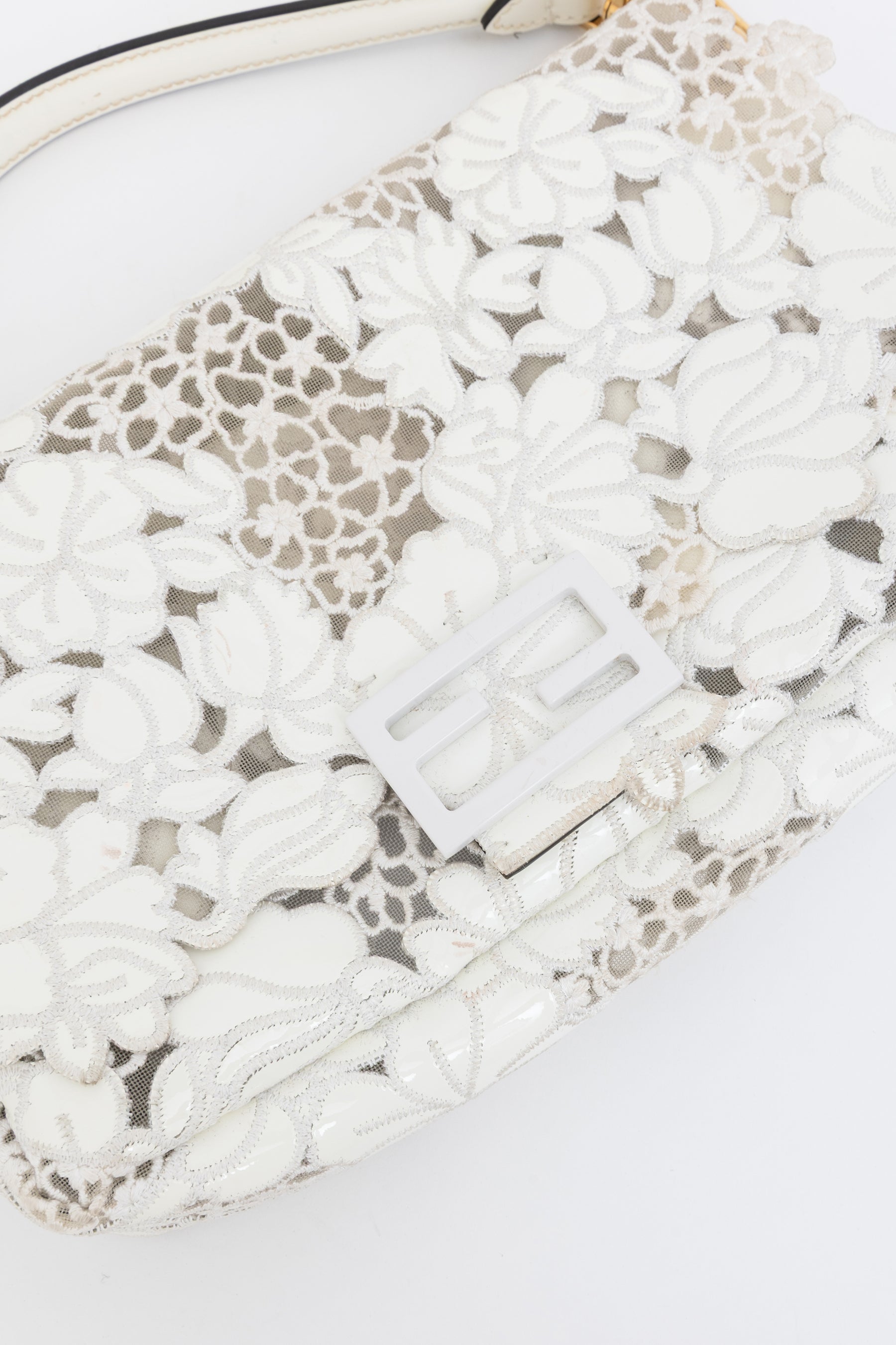 Embroidered Lace Baguette Bag