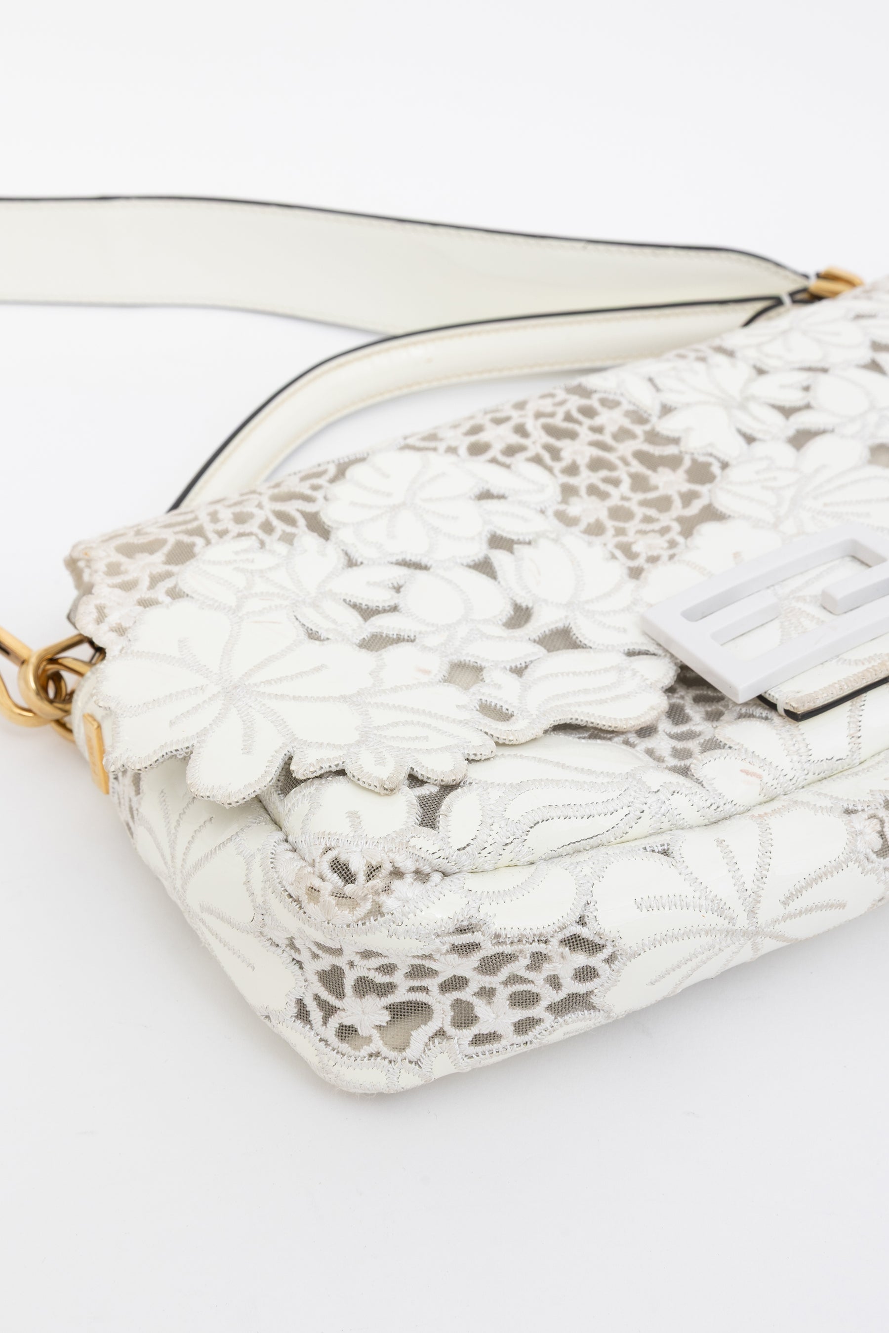 Embroidered Lace Baguette Bag