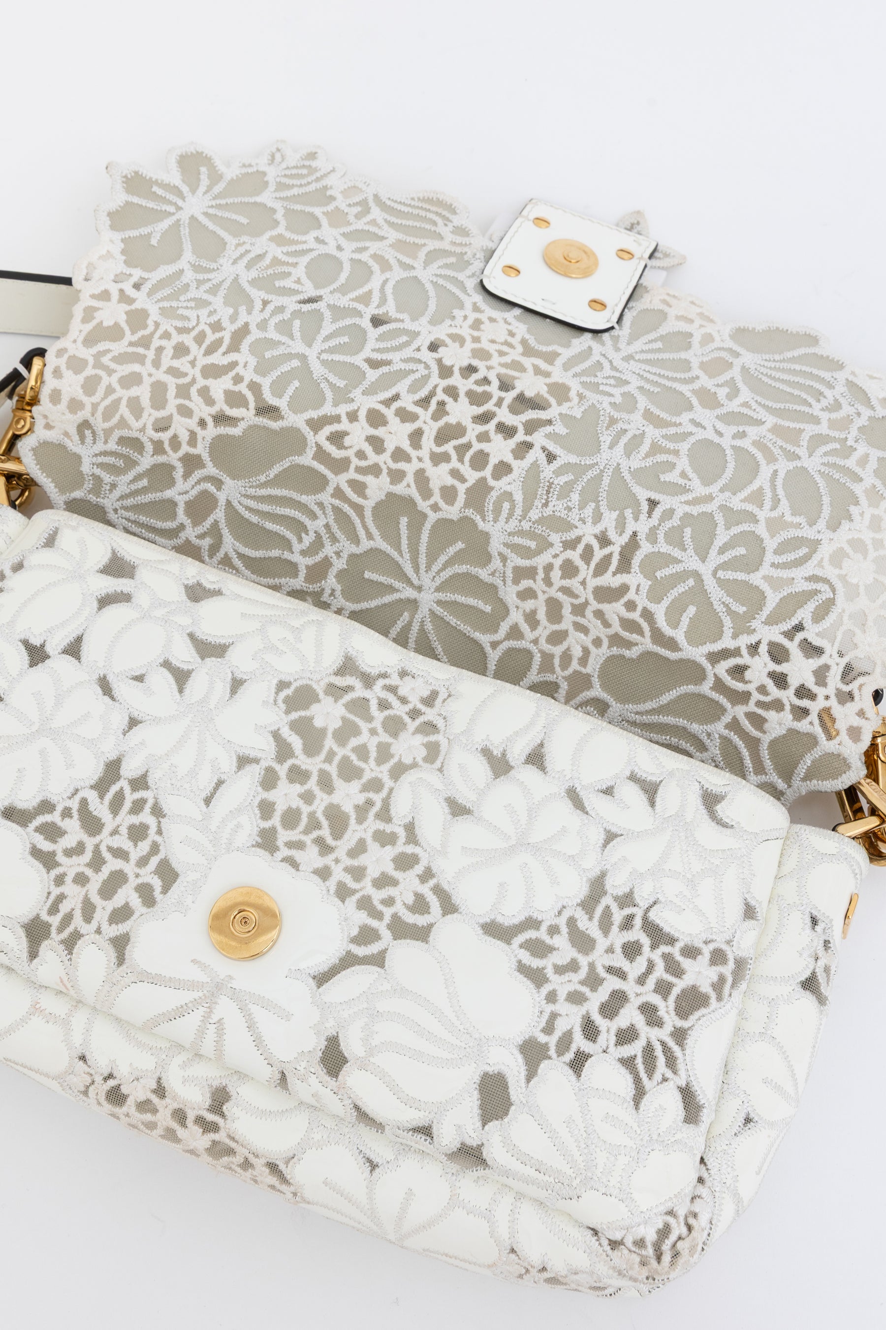 Embroidered Lace Baguette Bag