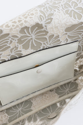 Embroidered Lace Baguette Bag