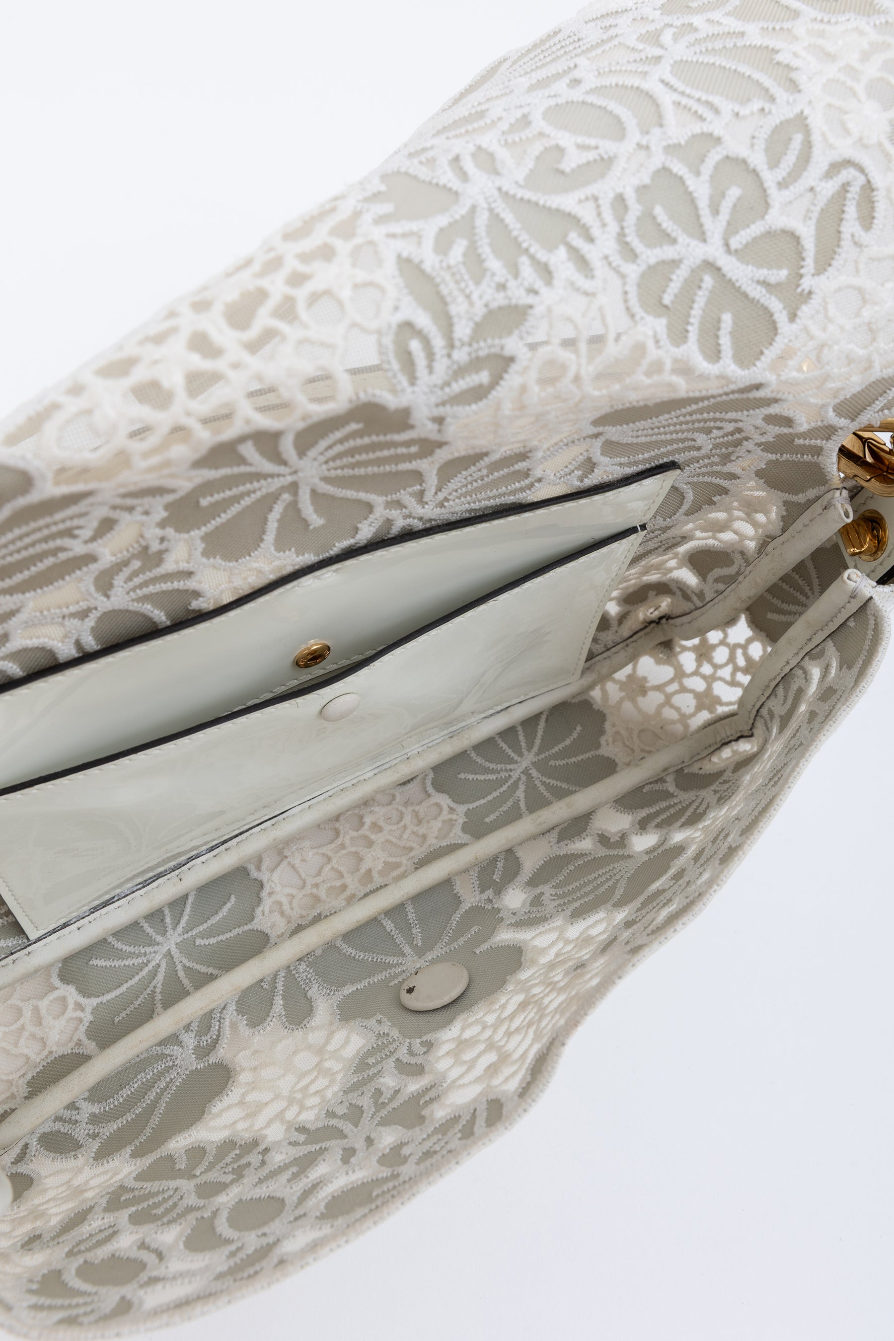 Embroidered Lace Baguette Bag