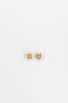 Faux Pearl CC Clip On Earrings