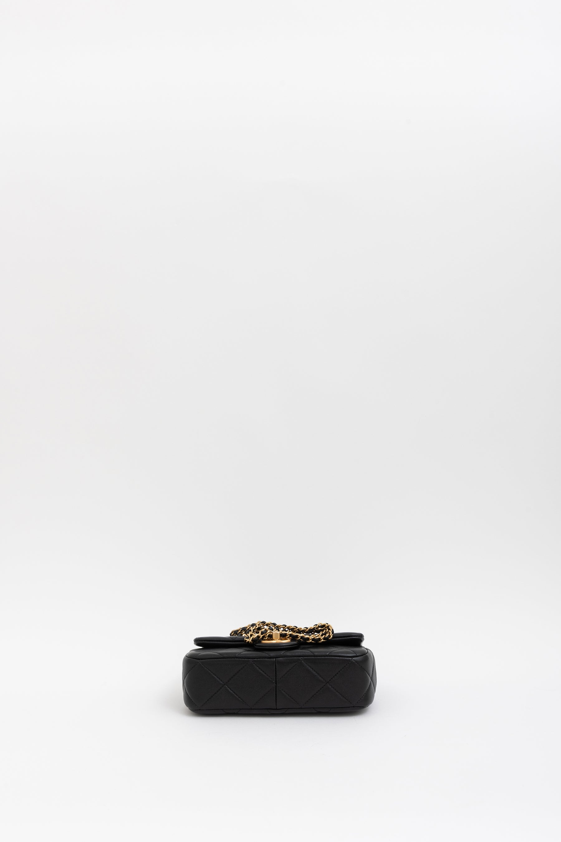 Small Flap Bag with Pearl Crush Chain