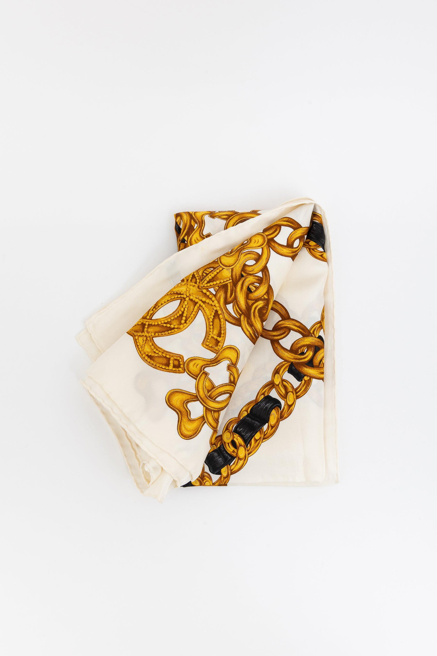 Woven Chain Print Silk Scarf