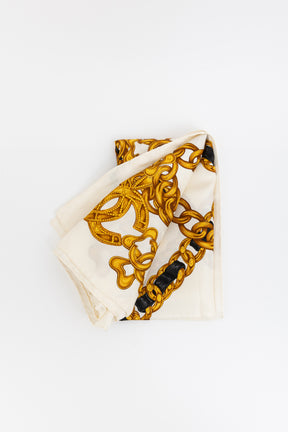 Woven Chain Print Silk Scarf