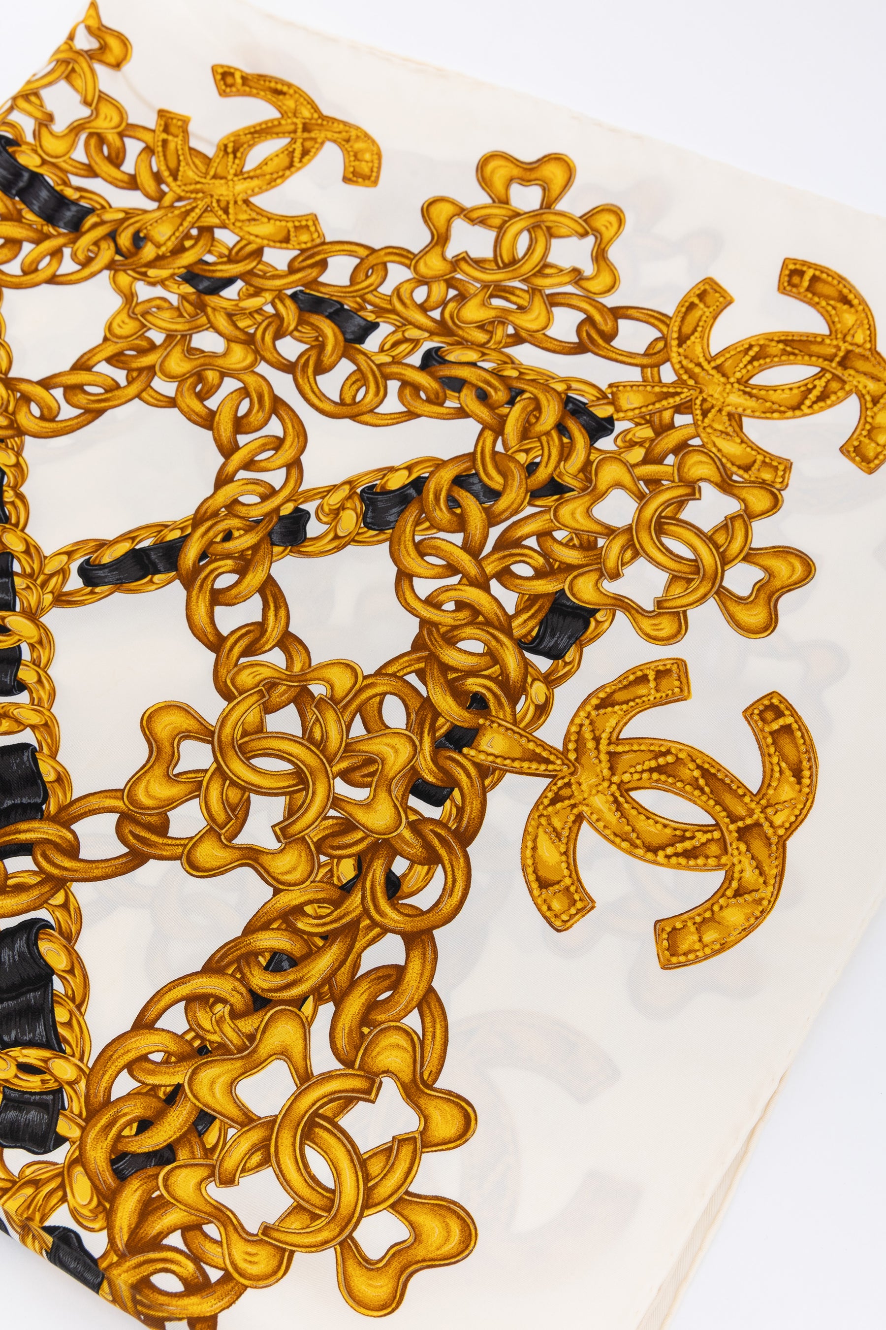 Woven Chain Print Silk Scarf